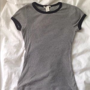 Grey T-Shirt With Black Trim